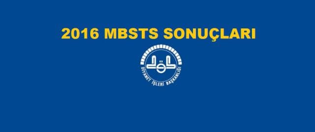 2016 MBSTS Sonuçları